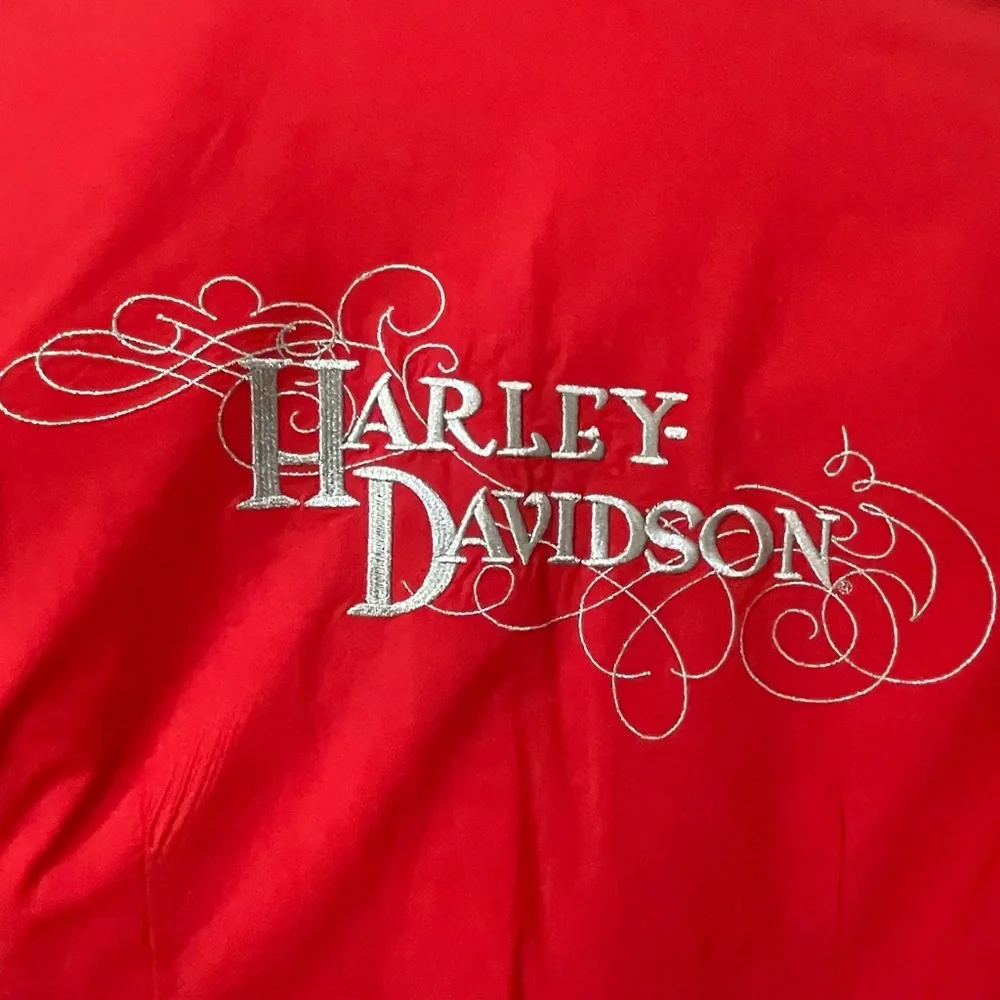 Harley-Davidson Red Long-Sleeve Button-Up Shirt with Chest Logo in - Picture 5 of 6